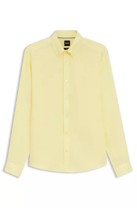 Regular-fit button-down shirt in linen