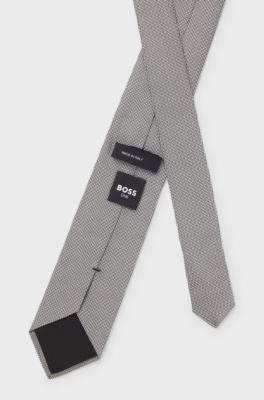 Jacquard-pattern tie in a silk blend, Light Purple