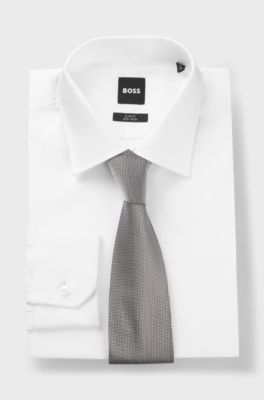 Jacquard-pattern tie in a silk blend, Light Purple