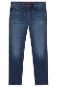 Slim-fit jeans in dark-blue comfort-stretch denim, Blue