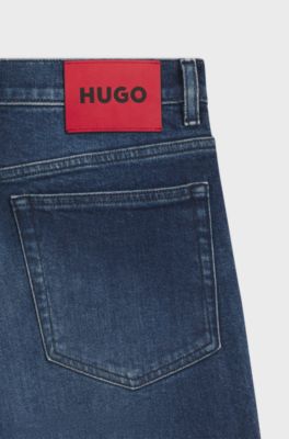 Slim-fit jeans in dark-blue comfort-stretch denim, Blue
