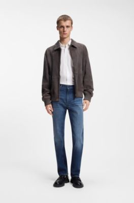 Slim-fit jeans van comfortabel donkerblauw stretchdenim, Blauw