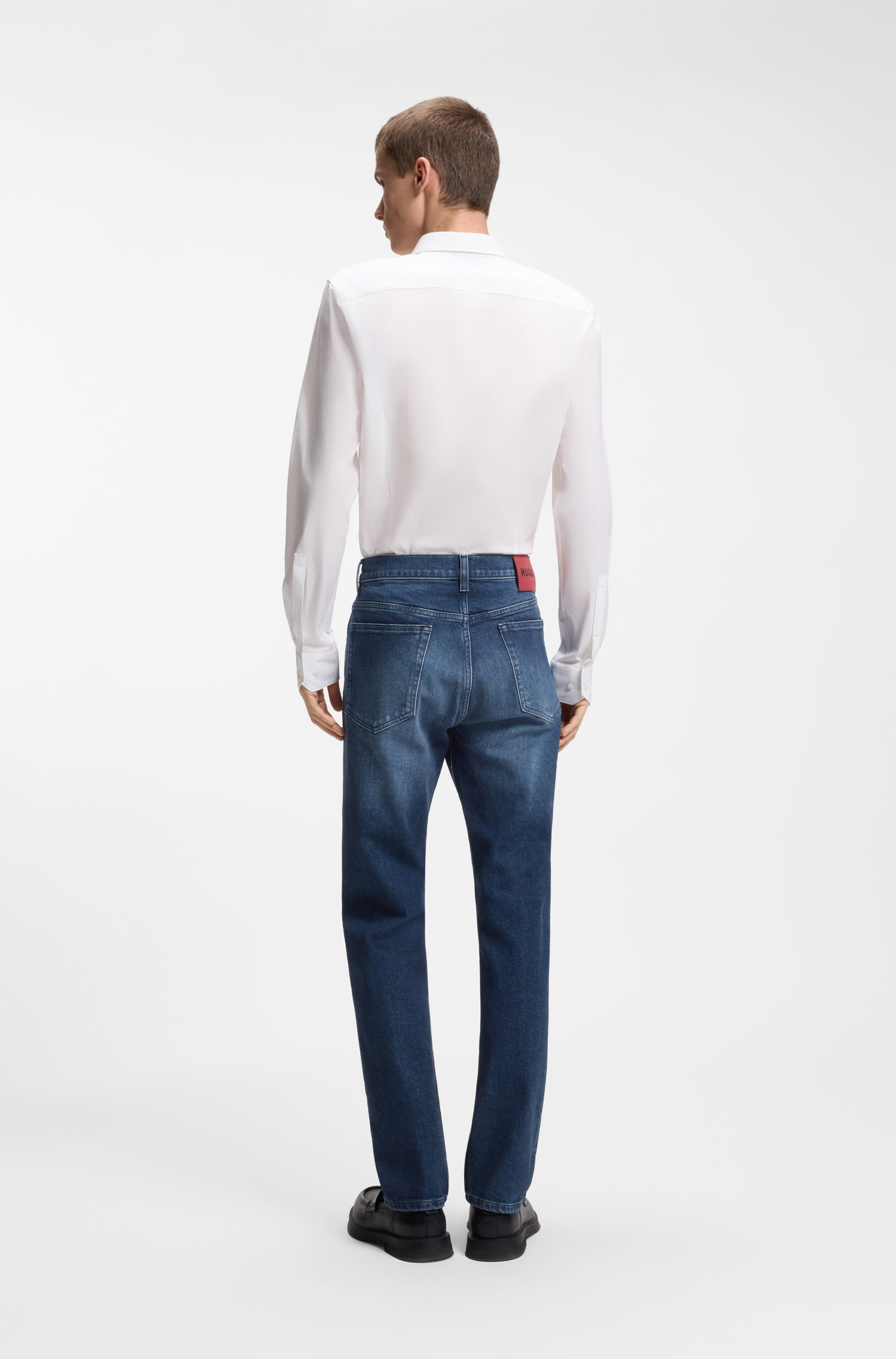 Hugo Slim-fit jeans in dark-blue comfort-stretch denim herr – bild 2