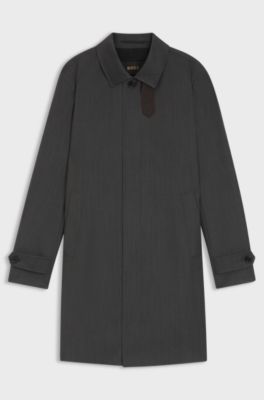 Water-repellent coat in virgin wool, Black