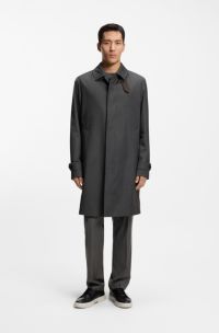 Water-repellent coat in virgin wool, Black