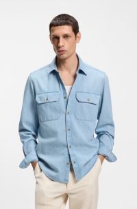 Regular-Fit Hemd aus indigo Denim, Hellblau