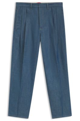 Relaxed-Fit Jeans aus blauem japanischem Denim, Blau