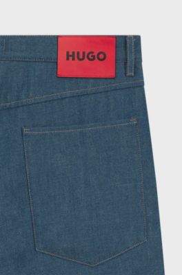 Relaxed-fit jeans in blue Japanese denim, Blue