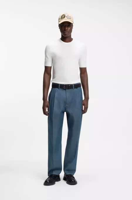 Jeans relaxed fit en denim japonés azul