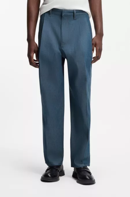 Jeans relaxed fit en denim japonés azul