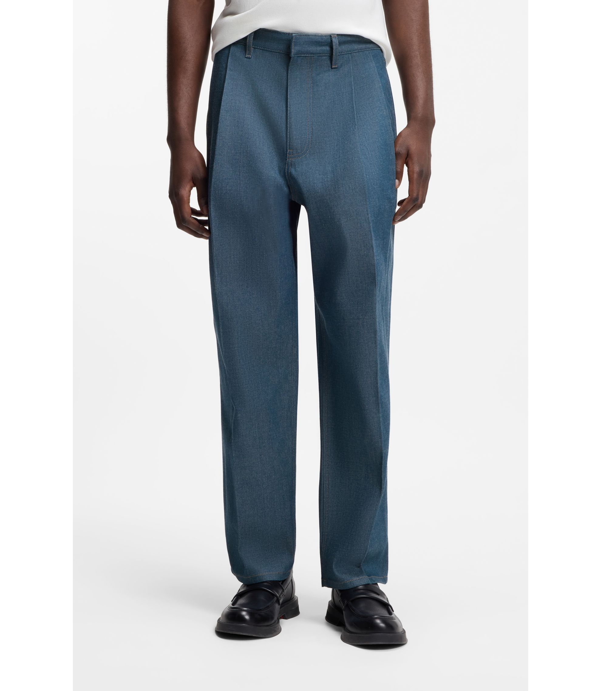 Relaxed-Fit Jeans aus blauem japanischem Denim