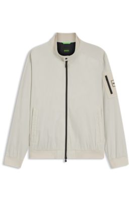 Water-repellent blouson jacket with double piping, Natural