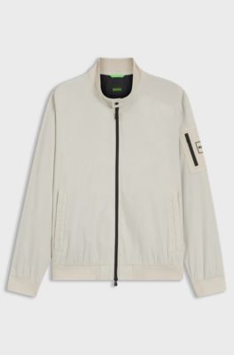 Water-repellent blouson jacket with double piping, Natural
