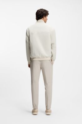 Water-repellent blouson jacket with double piping, Natural