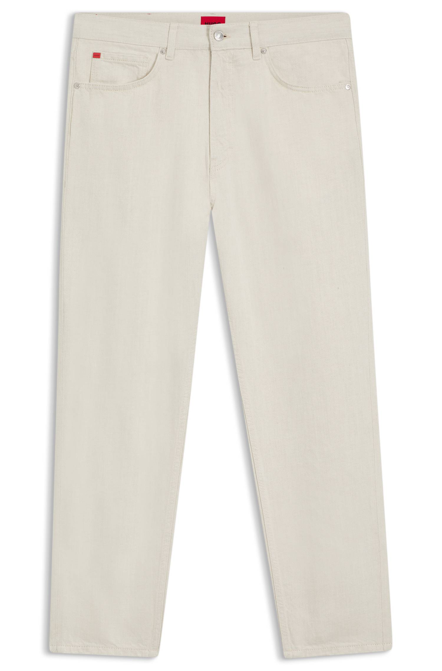 Hugo Relaxed-tapered-fit jeans in ecru denim herr – bild 4