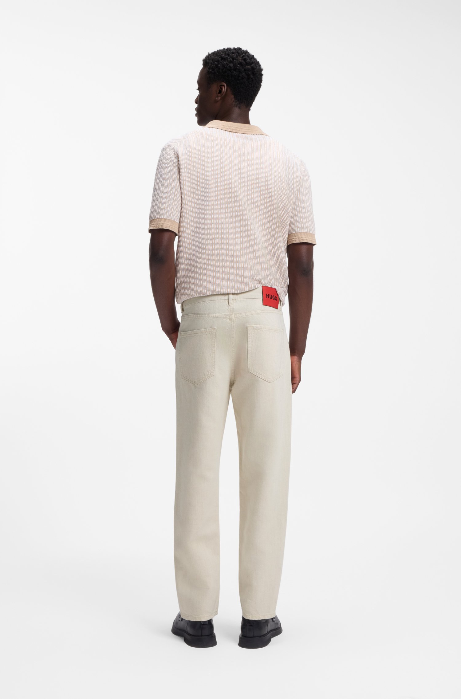 Hugo Relaxed-tapered-fit jeans in ecru denim herr – bild 2
