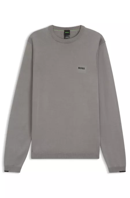 Cotton sweater with contrast logo