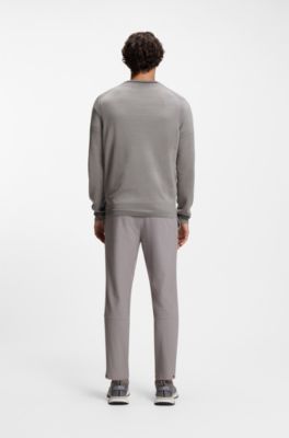 Pullover aus Baumwolle mit Kontrast-Logo, Grau