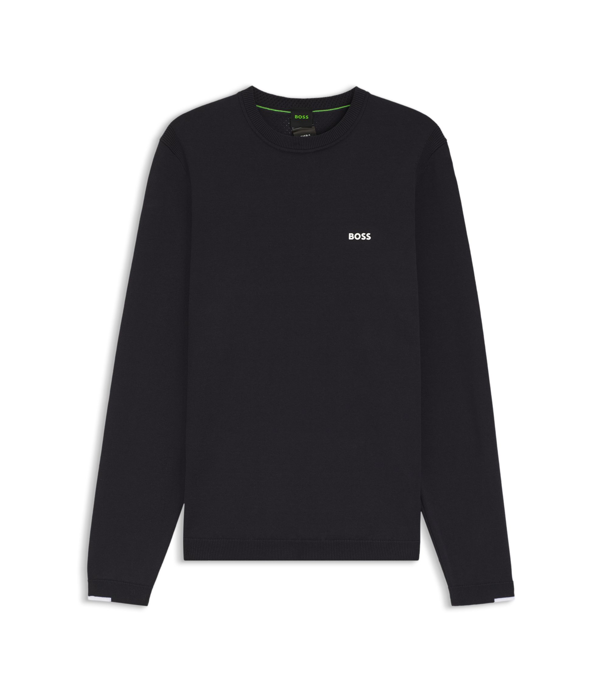 BOSS - コットン セーター コントラストロゴ - ダークブルー