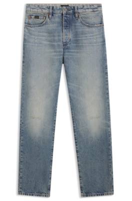 Blue jeans in stonewashed Japanese denim 1