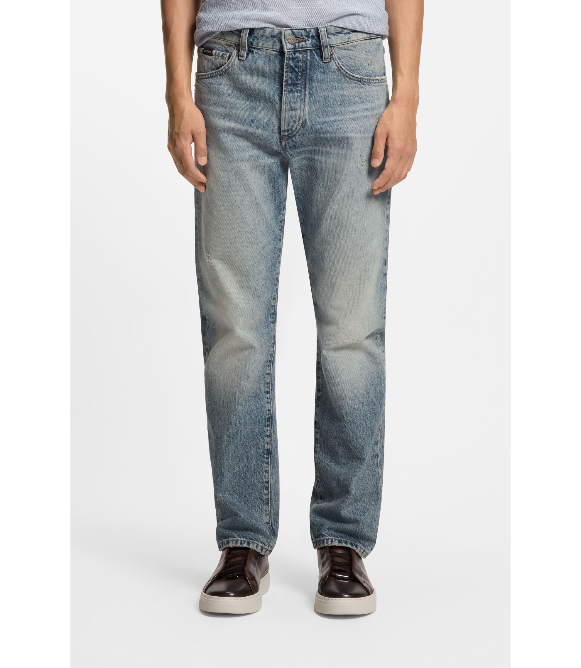 Blaue Jeans aus japanischem Stone-washed-Denim