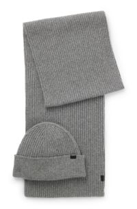 Gift-boxed hat and scarf set, Silver