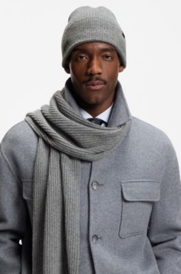 Gift-boxed hat and scarf set, Silver