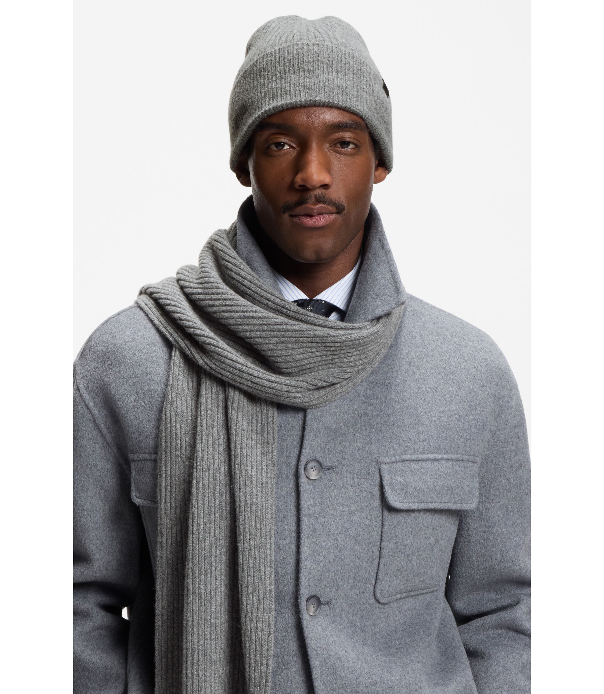 BOSS - ギフトボックス ハット＆マフラーセット - シルバー