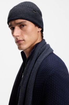 Set con cappello e sciarpa in confezione regalo, Blu scuro