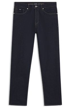 Straight-fit jeans in indigo stretch denim