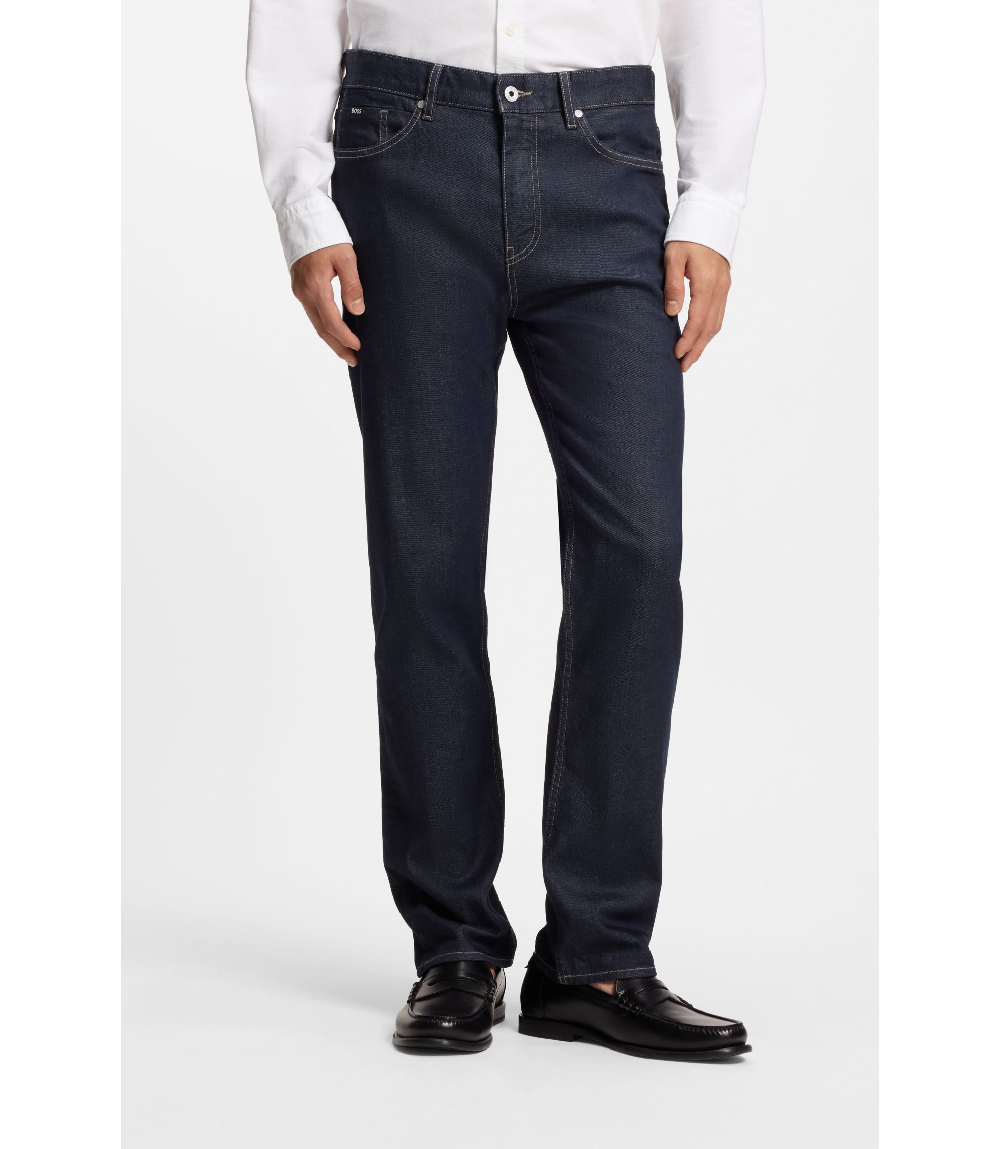 Straight-Fit Jeans aus indigo Stretch-Denim