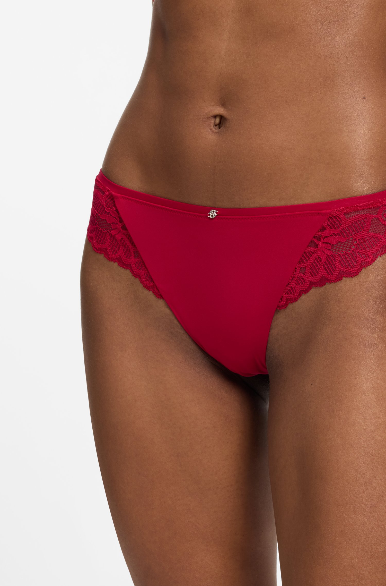 Boss Lace briefs with mesh pleating details trosor dam – bild 3