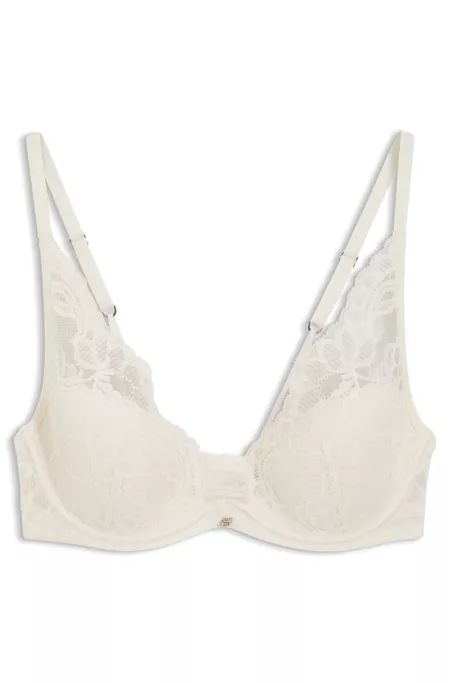 Underwire bra with lace trims