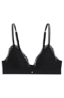 Premium lace bralette with mesh pleating