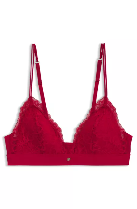 Premium lace bralette with mesh pleating