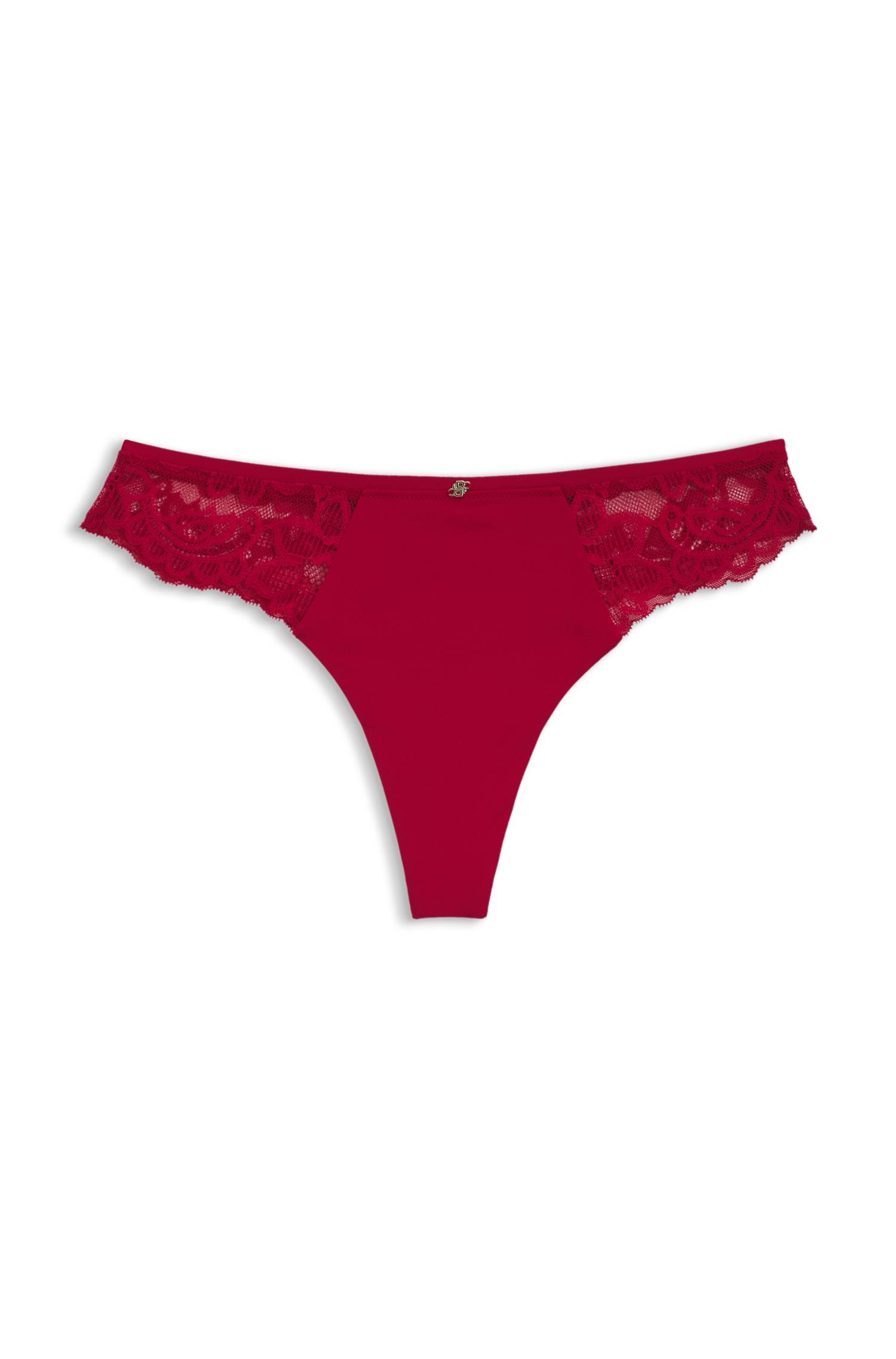 Boss Lace briefs with mesh pleating and gold charm trosor dam – bild 4