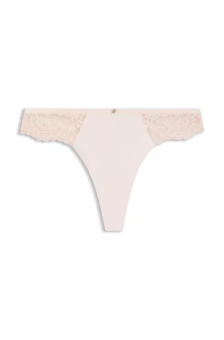 Braguitas de encaje con detalles plisados de malla y colgante dorado