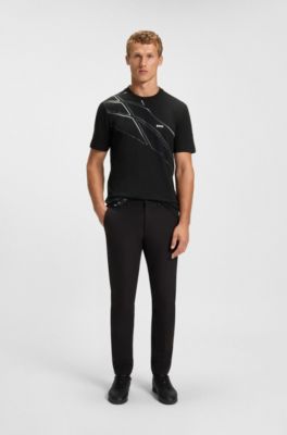 Active T-shirt in moisture-wicking stretch piqu&eacute;, Black