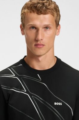 T-shirt sportiva in piqu&eacute; elasticizzato traspirante, Nero