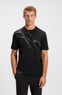 Polo sportif en piqué stretch évacuant l’humidité, Noir