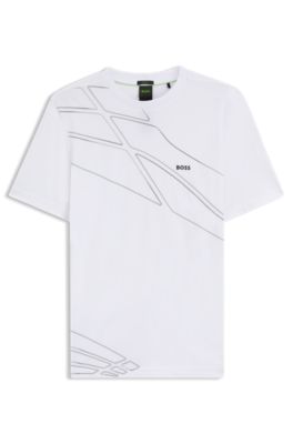 Active T-shirt in moisture-wicking stretch piqu&eacute;, White