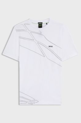 T-shirt sportiva in piqu&eacute; elasticizzato traspirante, Bianco