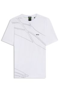 Active T-shirt in moisture-wicking stretch piqué, White