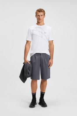 T-shirt sportiva in piqu&eacute; elasticizzato traspirante, Bianco