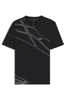 Active T-shirt in moisture-wicking stretch piqu&eacute;, Dark Blue