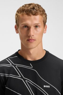 Active T-shirt in moisture-wicking stretch piqu&eacute;, Dark Blue