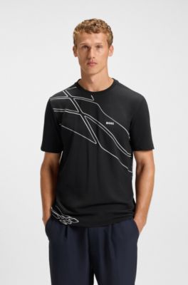 Active T-shirt in moisture-wicking stretch piqu&eacute;, Dark Blue