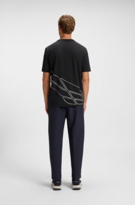 T-shirt sportiva in piqu&eacute; elasticizzato traspirante, Blu scuro