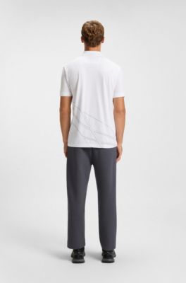 Paddy cotton-blend polo shirt with artwork, White