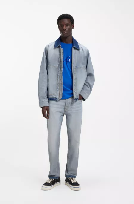 Regular-fit jeans in inside-out denim